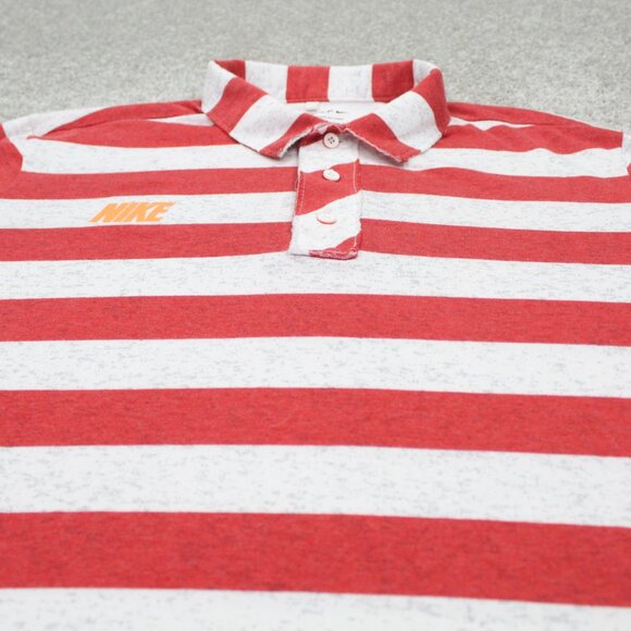Nike Golf Polo Shirt Mens XL Red/White Dri-Fit Cotton/Polyester Blend S/S - Picture 4 of 13